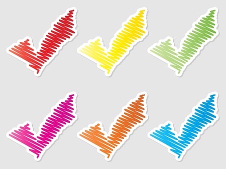 check buttons different colorsのイラスト素材