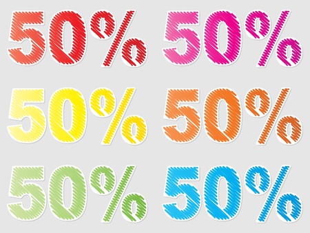 fifty percent discountのイラスト素材
