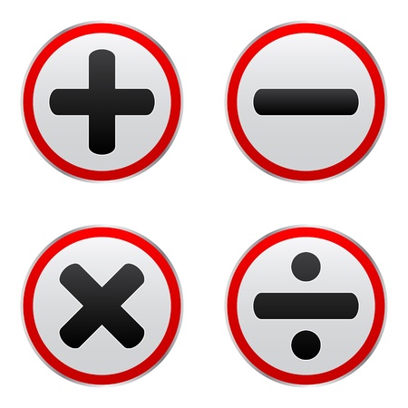 mathematics buttonsのイラスト素材