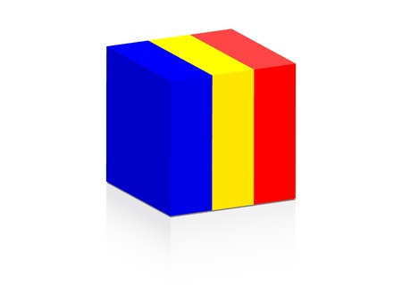 romania flag on box のイラスト素材