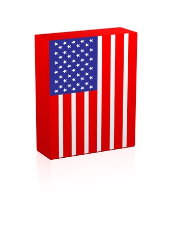  american flag on box のイラスト素材