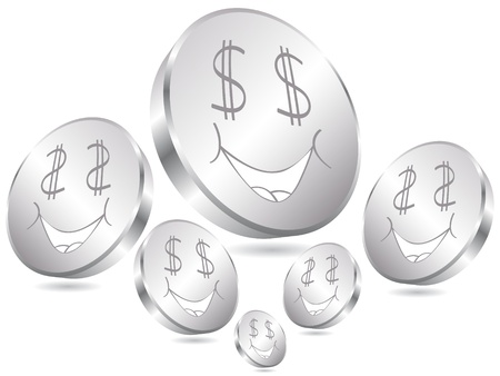  dollar coins posterのイラスト素材