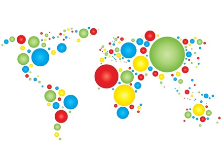 colorful world mapのイラスト素材