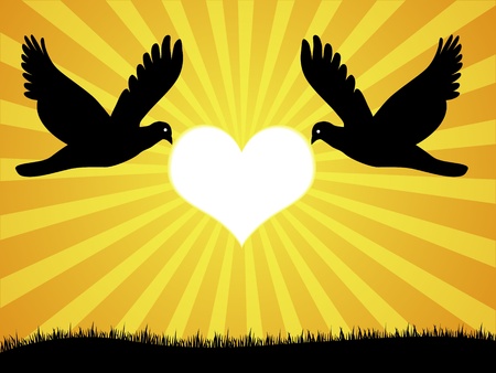 doves in loveのイラスト素材