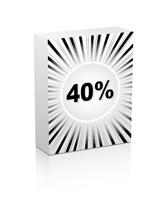forty percent discount on boxのイラスト素材