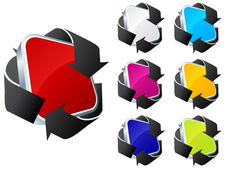 recycling buttons different colorsのイラスト素材