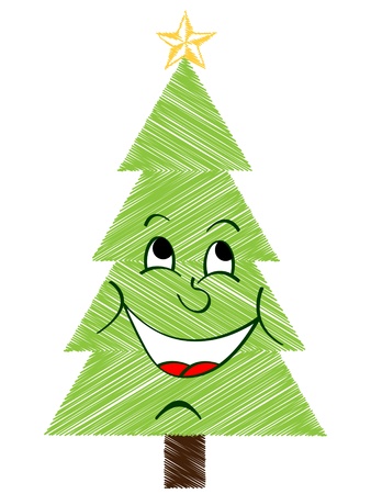 christmas tree mascot vector illustrstionのイラスト素材