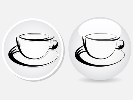 coffee cup button vector illustrationのイラスト素材