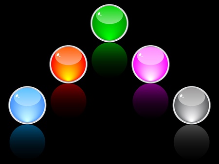 web buttons different colorsのイラスト素材