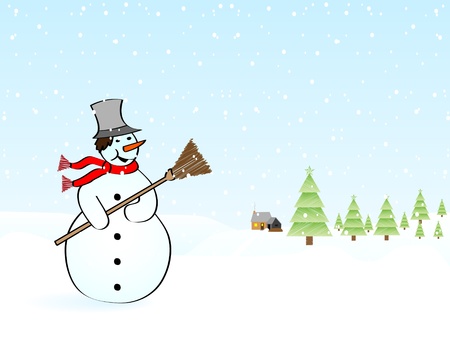 winter landscape vector illustrationのイラスト素材