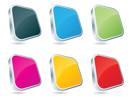 3d web buttons different colorsのイラスト素材