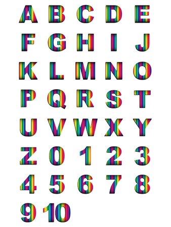 Alphabet and numbers vector illustrationのイラスト素材