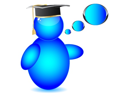 Graduation cap on Buddy icon vector illustrationのイラスト素材