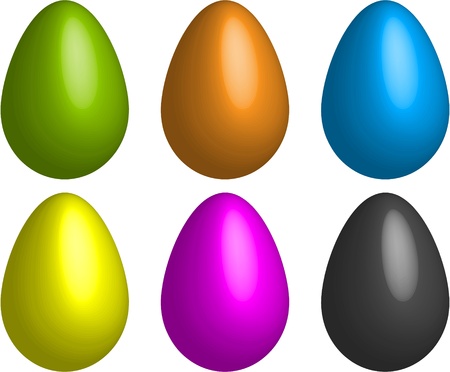 Easter eggs different colors vector illustrationのイラスト素材