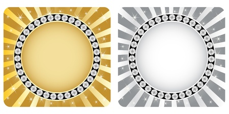 golden and silver bannerのイラスト素材