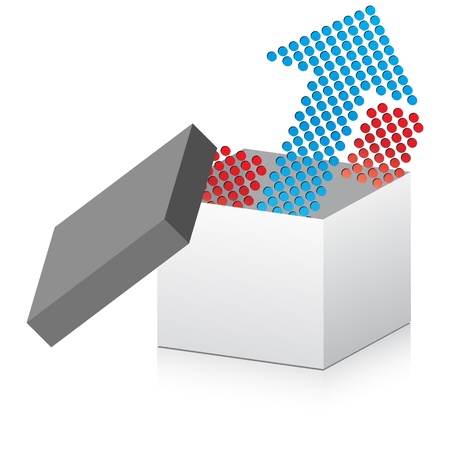 whitw box with percent icon insideのイラスト素材
