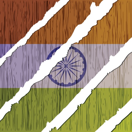 indian flag wooden texture のイラスト素材