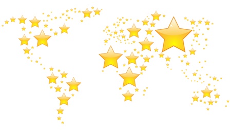 world map made of starsのイラスト素材
