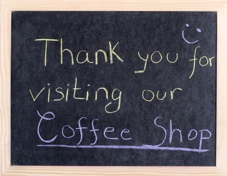 thank you for visiting our coffee shopの写真素材