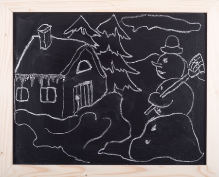 christmas concept drawing on blackboard の写真素材