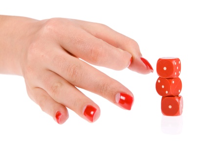 human hand flip the dice