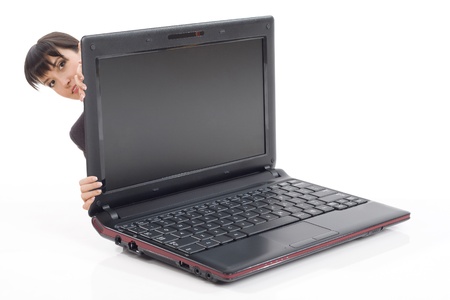 business woman behind a laptop