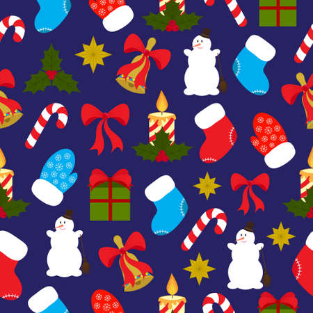 Seamless pattern of Christmas and New year. Vector illustration.のイラスト素材
