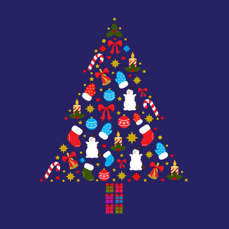 Vector illustration of Christmas treeのイラスト素材