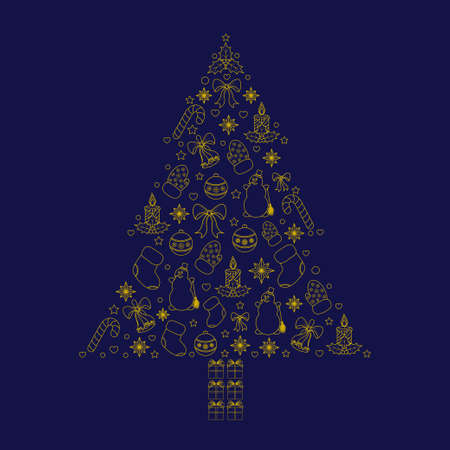 Vector illustration of Christmas treeのイラスト素材