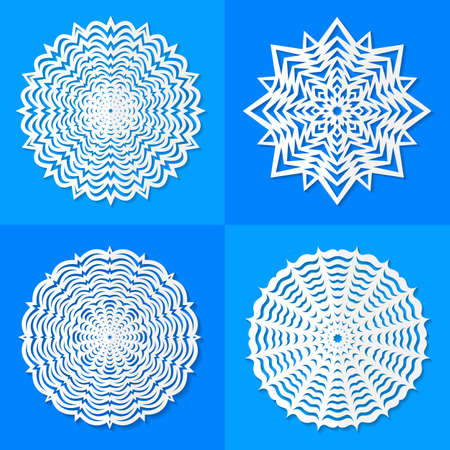 Set of paper snowflakesのイラスト素材