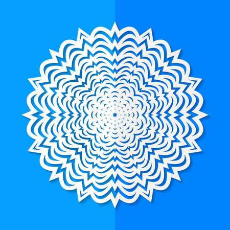 Vector illustration of white paper snowflake.のイラスト素材