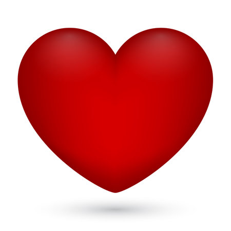 Vector illustration of red heart on white background for Valentine s Dayのイラスト素材