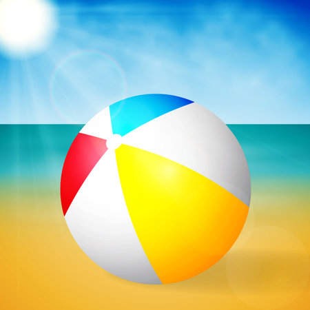 Beach ball. Vector illustration.のイラスト素材