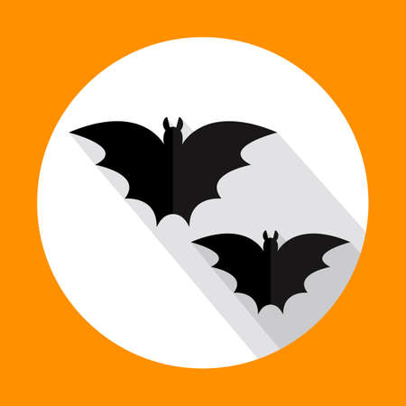 Halloween bats flat icon with long shadow. Vector illustration. EPS10.のイラスト素材