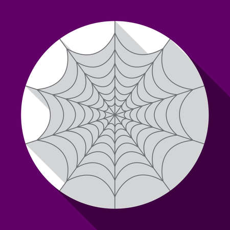 Halloween spiderweb flat icon with long shadow.のイラスト素材