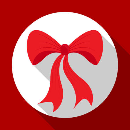 Christmas bell icon on red background with long shadow. Vector illustration for Christmas and New Year greeting card.のイラスト素材