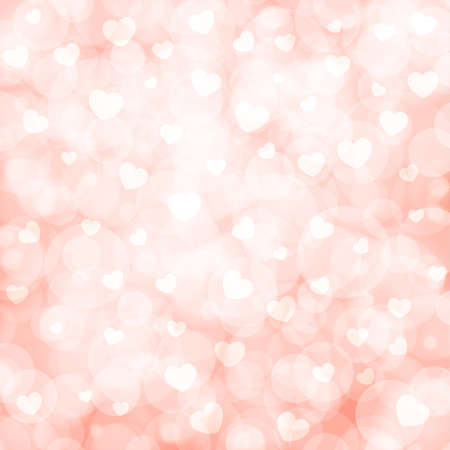 Abstract beautiful blurred bokeh background with white hearts on a pink background. Vector illustration for Valentine s Day 2017. EPS10のイラスト素材