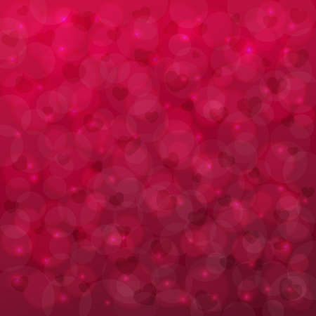 Abstract beautiful blurred bokeh background with hearts on burgundy background. Vector illustration for Valentine s Day 2017. EPS10のイラスト素材