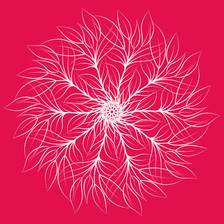 Mandala. Round floral ornament. Decorative design element. Outline vector illustration for coloring book, print on T-shirt and other itemsのイラスト素材