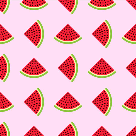 Watermelon seamless pattern in modern flat style for wrapping paper, wallpaper, textile and other...