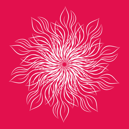Mandala. Round floral ornament. Decorative design element. Outline vector illustration for coloring book, print on T-shirt and other itemsのイラスト素材