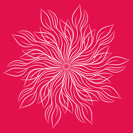 Mandala. Round floral ornament. Decorative design element. Outline vector illustration for coloring book, print on T-shirt and other itemsのイラスト素材