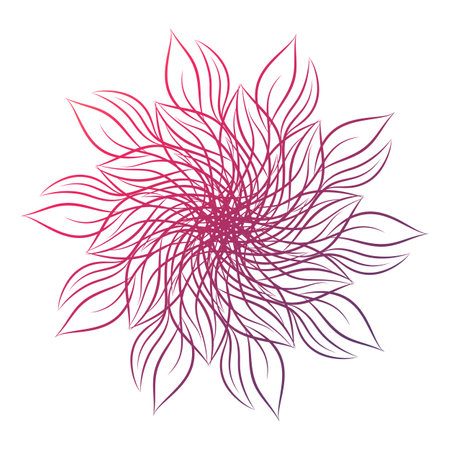 Mandala. Round floral ornamental design element isolated on white background. Outline vector illustration for invitation, greeting cards, print on T-shirt and other itemsのイラスト素材