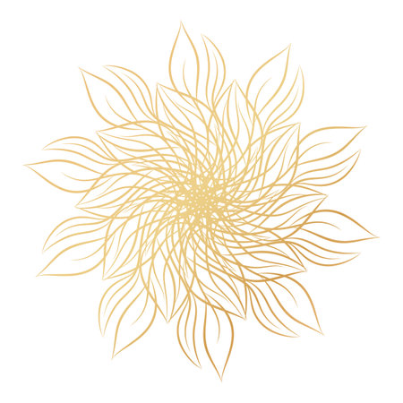 Mandala. Round floral ornamental design element isolated on white background. Outline vector illustration for invitation, greeting cards, print on T-shirt and other itemsのイラスト素材