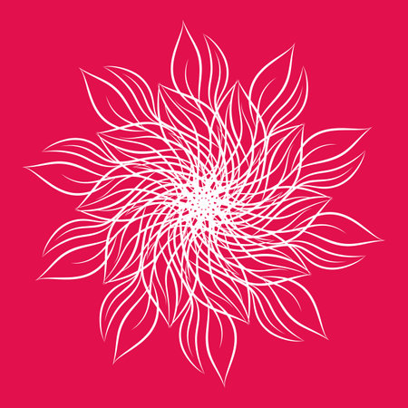 Mandala. Round floral ornamental design element. Outline vector illustration for invitation, greeting cards, print on T-shirt and other itemsのイラスト素材