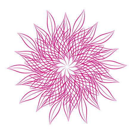 Mandala. Round floral ornamental design element isolated on white background. Outline vector illustration for invitation, greeting cards, print on T-shirt and other itemsのイラスト素材