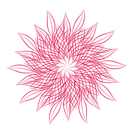 Mandala. Round floral ornamental design element isolated on white background. Outline vector illustration for invitation, greeting cards, print on T-shirt and other itemsのイラスト素材
