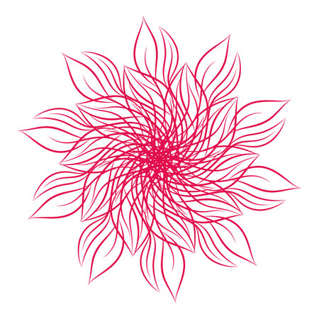 Mandala. Round floral ornamental design element isolated on white background. Outline vector illustration for invitation, greeting cards, print on T-shirt and other itemsのイラスト素材