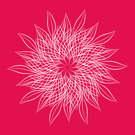 Mandala. Round floral ornamental design element. Outline vector illustration for invitation, greeting cards, print on T-shirt and other itemsのイラスト素材