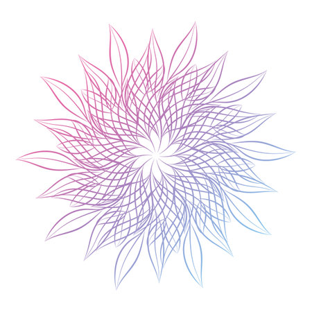 Mandala. Round floral ornamental design element isolated on white background. Outline vector illustration for invitation, greeting cards, print on T-shirt and other itemsのイラスト素材